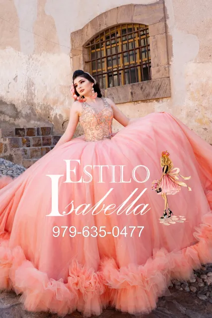 Estilo isabella salmon pink xv dress