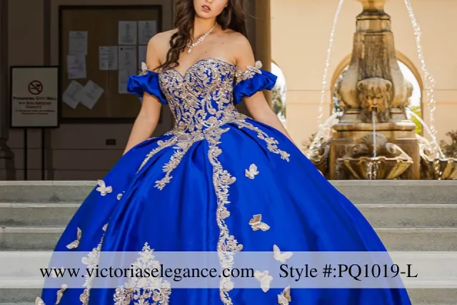 blue quinceanera dress